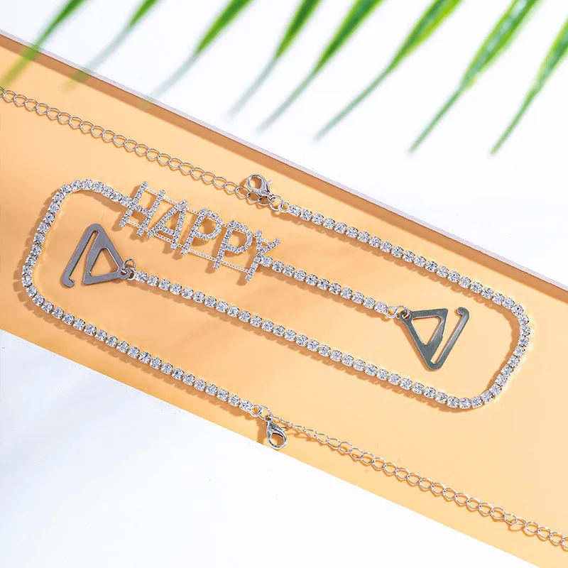 Женский модный регулируемый бюстгальтер с нескользящим ремешком кристаллами