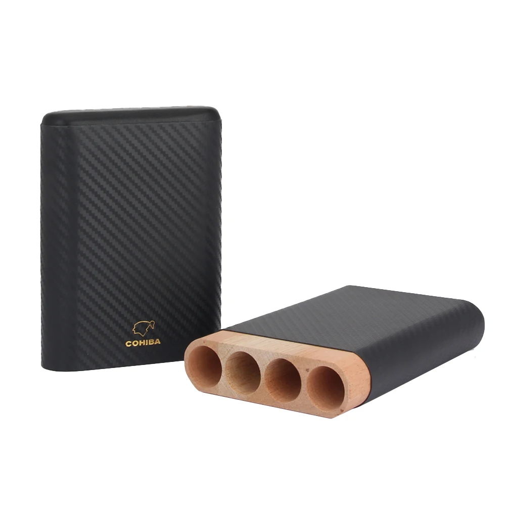 COHIBA Портативный чехол для сигар из углеродного волокна дорожная коробка