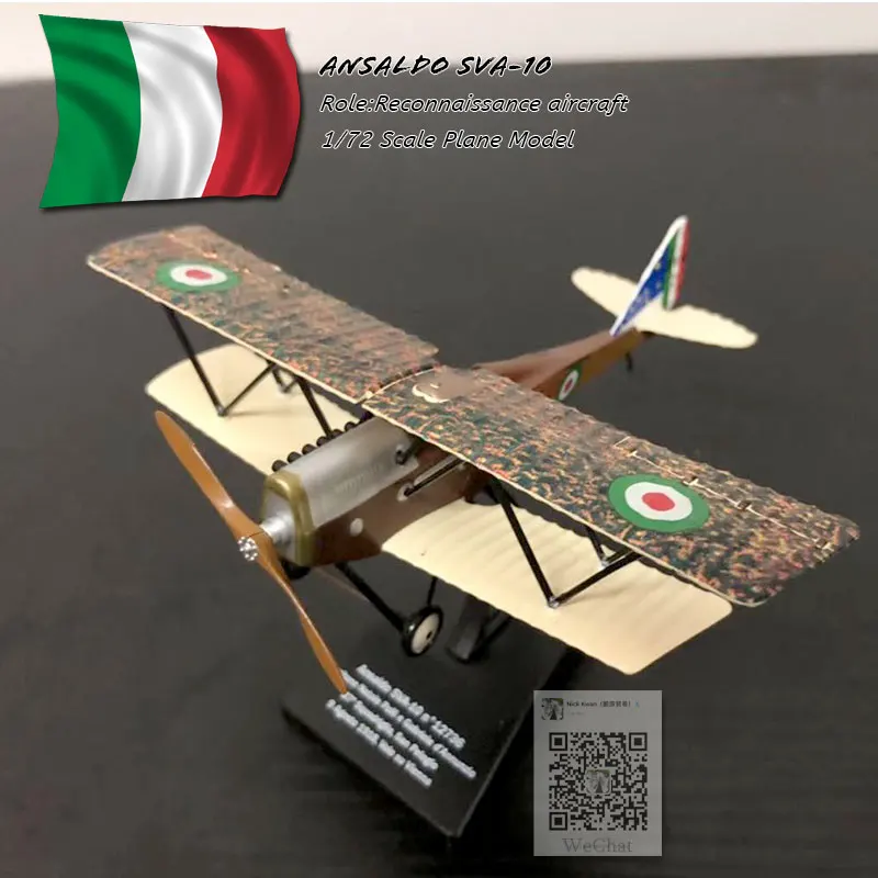 ITALERI 1/72 масштаб военная модель игрушки Италия Ansaldo SVA-10 истребитель литой металлический самолет модель игрушки для сбора/подарок