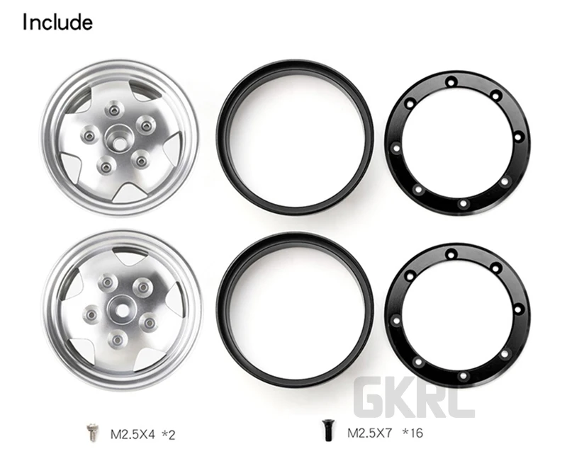 2 дюймовый металлический обод ступицы колеса Beadlock для 1/10 Rc Гусеничный автомобиль