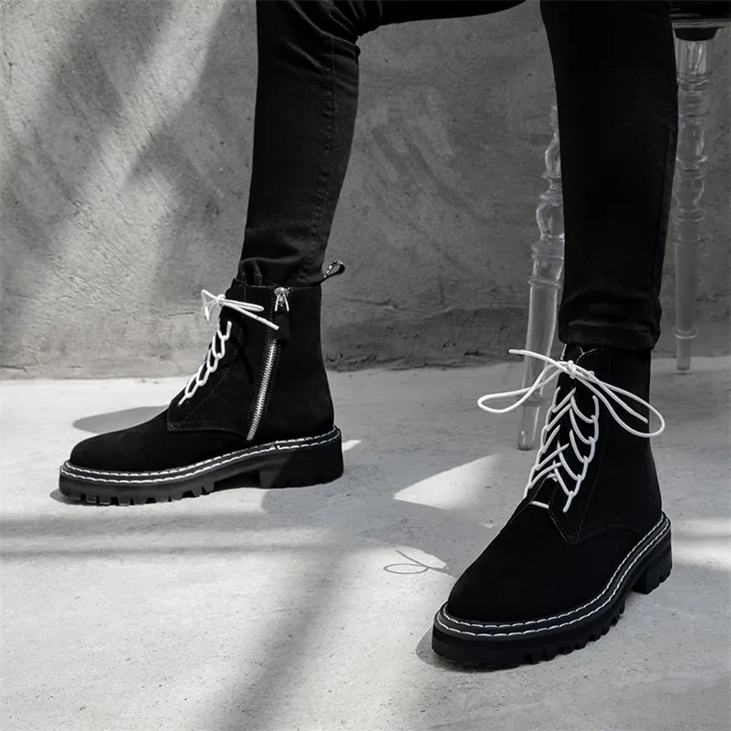 FEDONAS Классический с перекрестной шнуровкой женские ботильоны натуральная кожа