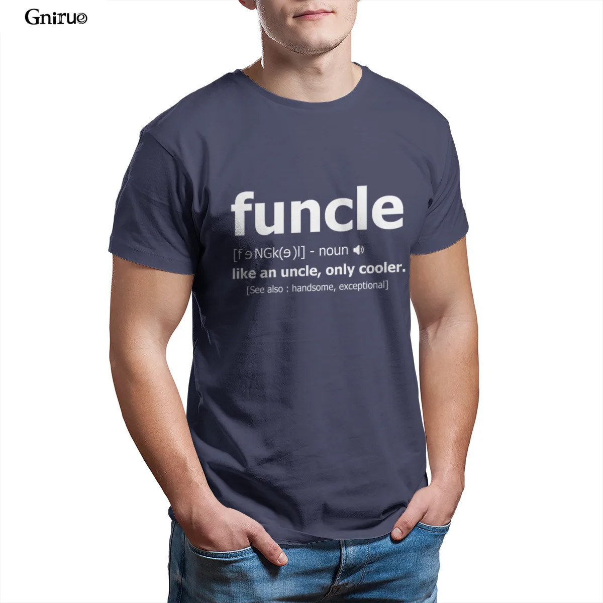 Wholesale Funny Uncle Funcle Definition Shirt Unisex Baseball T-Shirt Pink Funny HipHop New Male Clothing 102048 images - 6
