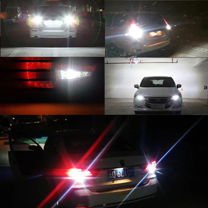 2 шт. BA15S P21W T20 светодиод 1156 1157 7443 bay15d 3030 светодиодная Автомобильная задняя лампа