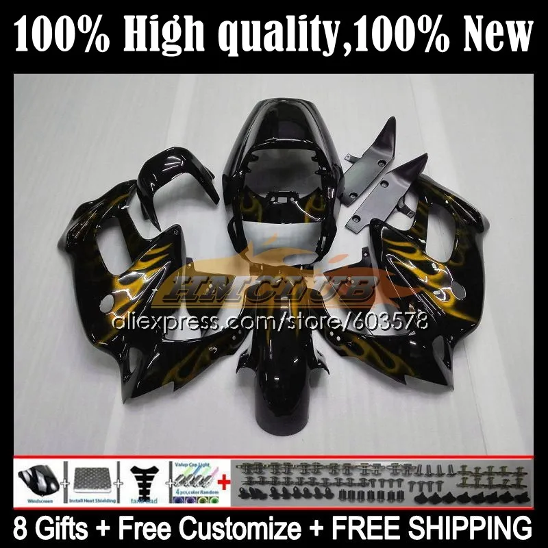 

Body For HONDA SuperHawk VTR 1000 F CC 1000F 57CL.80 VTR1000F 1997 1998 1999 2000 VTR1000 F 01 02 03 04 05 Fairing Gold flames