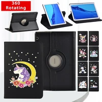 360 degrees rotating pu leather flip stand cover for huawei mediapad t3 10 9 6t5 10 10 1 smart tablet case