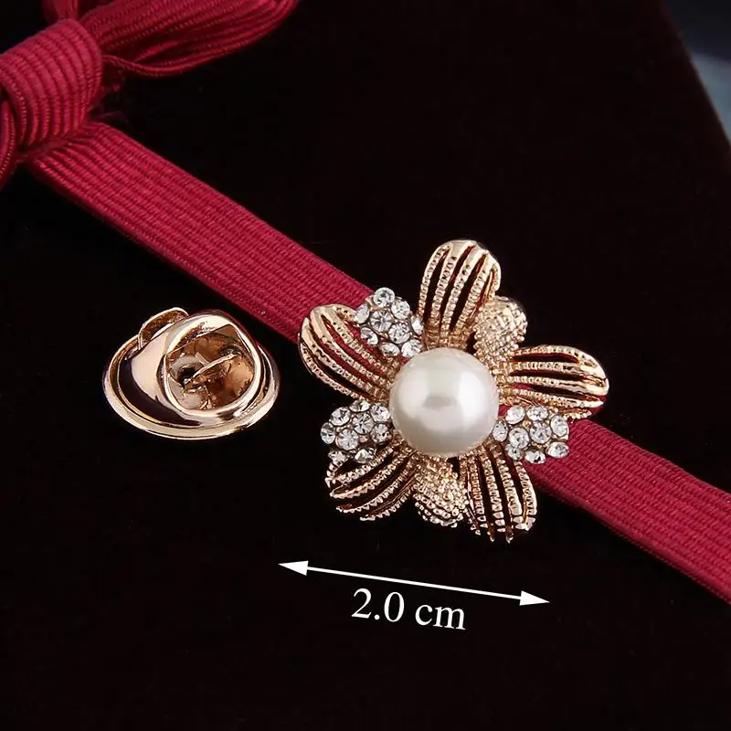 Appealing Adorable Simulated Pearl Small Flower Rhinestone Silver-color Brooches for Women Brooch Pins Jewelry | Украшения и