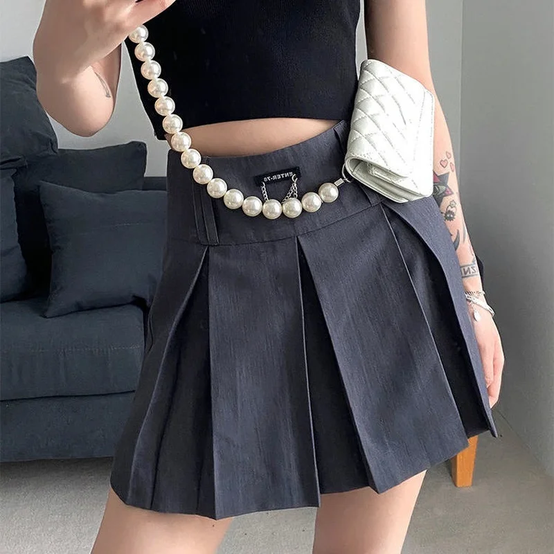 

Женская плиссированная мини-юбка с высокой талией, в Корейском стиле