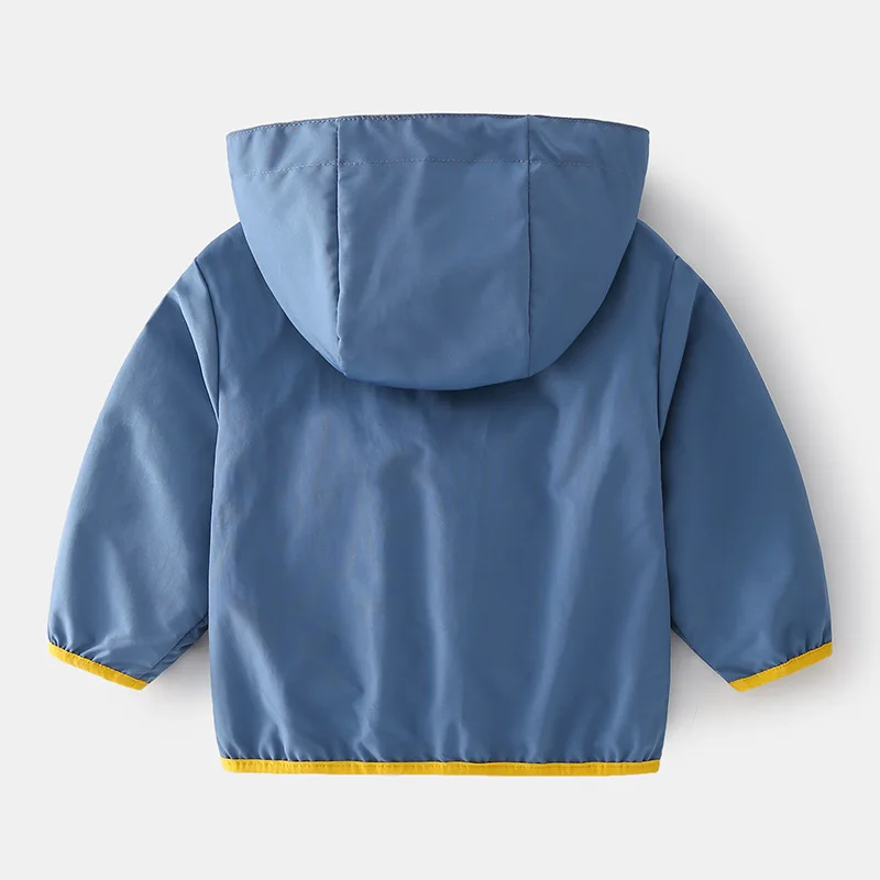 Детская куртка с капюшоном мультяшным динозавром на молнии |