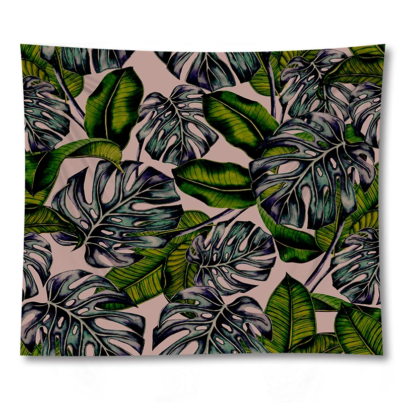 

Green Plant Printed Yoga Mat Wall Art Hanging Tapestry Home Decor Bedspread Blanket