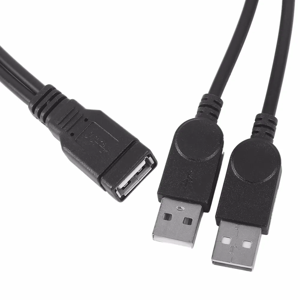 Удлинительный кабель USB 1 Female To 2 с двумя usb разъемами для передачи данных адаптер