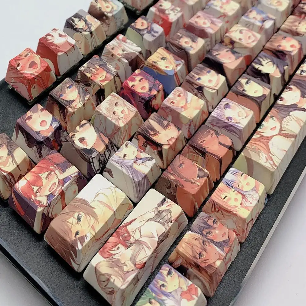 108keys PBT Keycap Dye Sublimation OEM Profile Ahegao Japanese Anime For Cherry Mx Gateron Kailh Switch Mechanical Keyboard | Компьютеры и