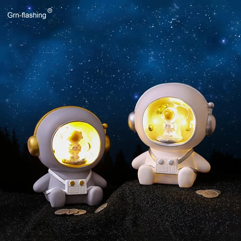 

2 In1 Creative Night Light LED Creative Bedroom Table Lamp Astronaut Piggy Bank for Baby Child Chritmas Birthday Holiday Gift