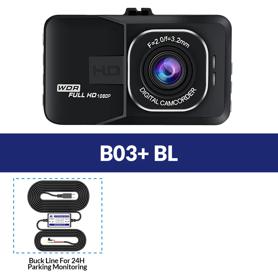 B03-BL E-ACE B03 Мини Автомобильный видеорегистратор 3 дюйма FHD 1080P двойная камера объектив 170D угол видео регистратор видеокамера Dash Cam РЕГИСТРАТОР ночная версия - Название цвета: B03-BL
