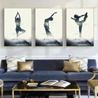 Плакат с изображением женщины, йоги, леса, настенные художественные принты, минималистские картины для украшения дома, картина геометрической формы