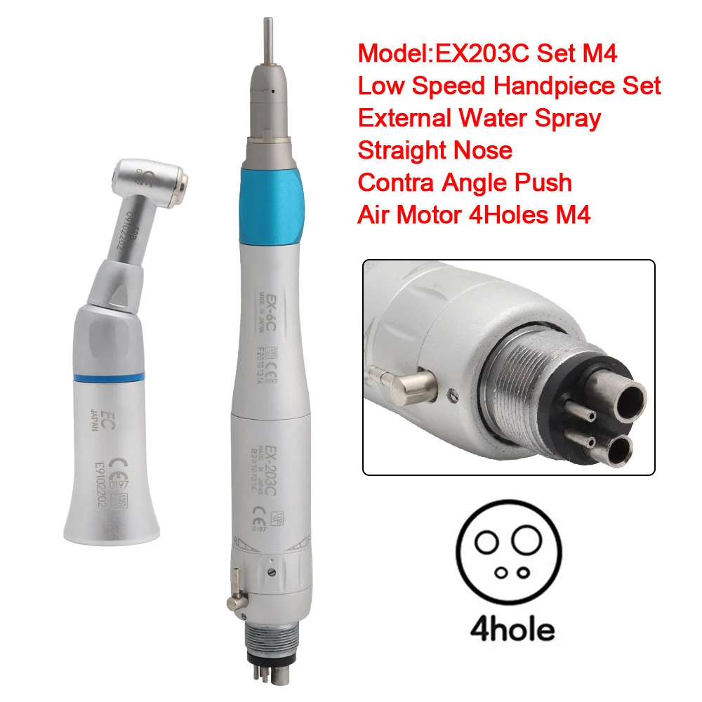 EX203C стоматологический прямой нос с косым углом пуш ап пневматический двигатель 4