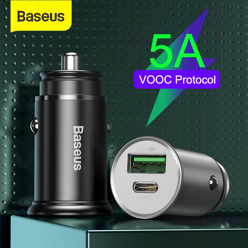 

Baseus 30W USB Car Charger for Mobile Phone Fast Charger Adapter 5A VOOC SCP AFC Quick Charge 4.0 PD 3.0 for iPhone Xiaomi