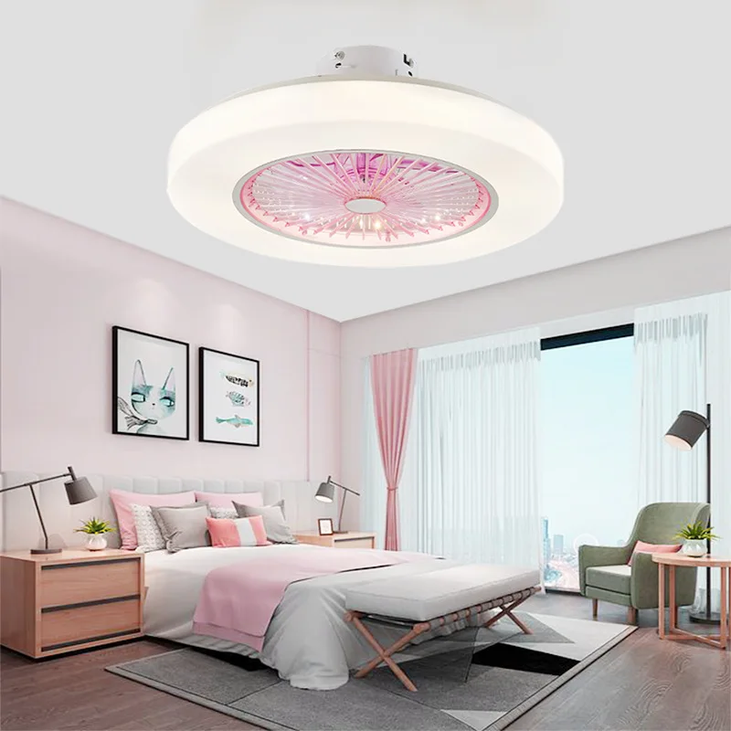 

Led ceiling fan remote control lamp with 58cm invisible simple blade modern home decoration lighting bedroom fan lamp