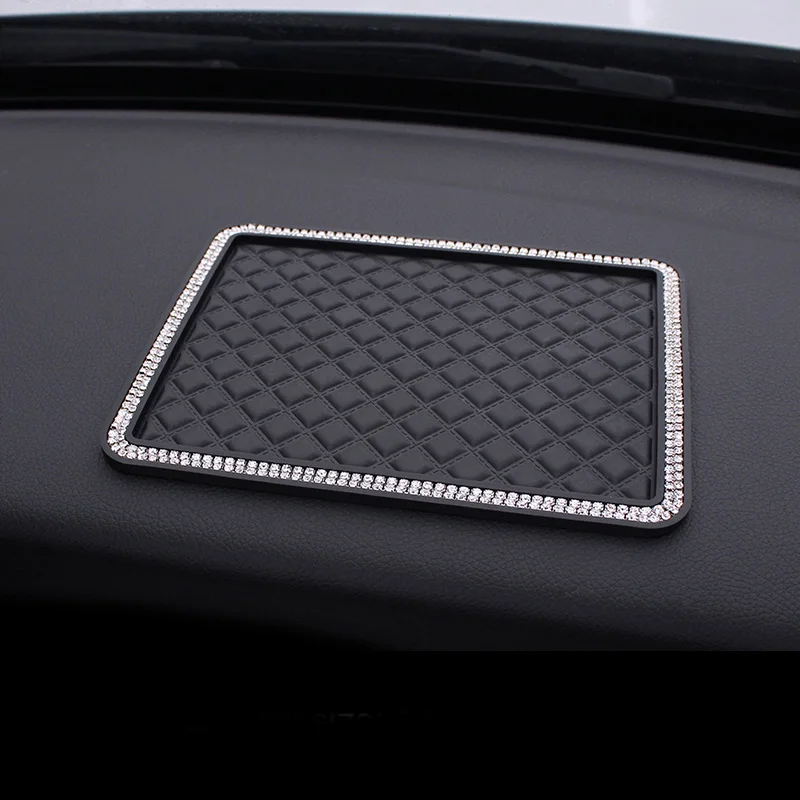 1814cm anti slip mat crystal rhinestone automobile silicone non slip mat pad car sticky for gps phone car interior accessories free global shipping