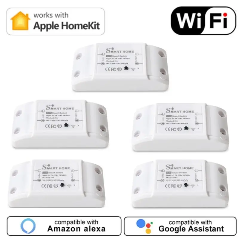 

Wifi Breaker Moudle DIY Wifi 10A 90-250V Remote Control Switch Smart Home Automation Works With HomeKit Alexa Google Assistant