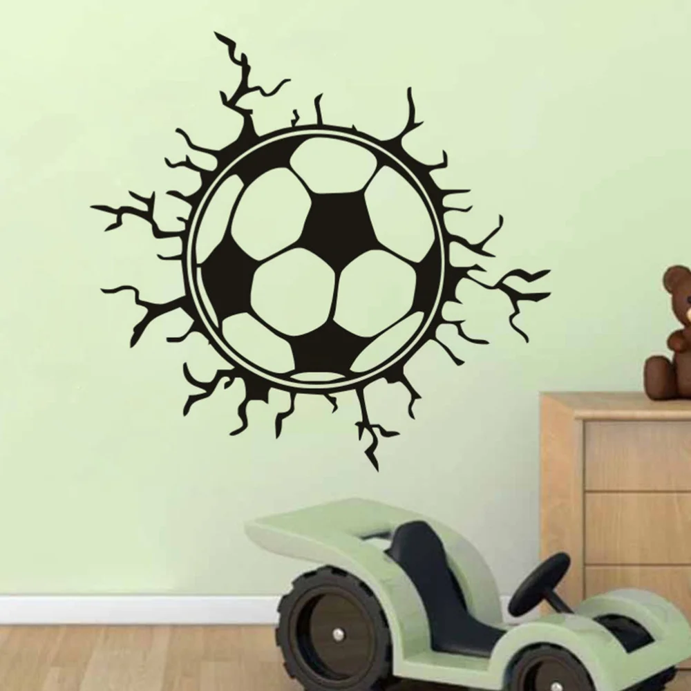 

Soccer Wall Sticker Creative Football Broken Pattern Wall Decal Mural Decals for Home Living Room Bar (42x44cm)