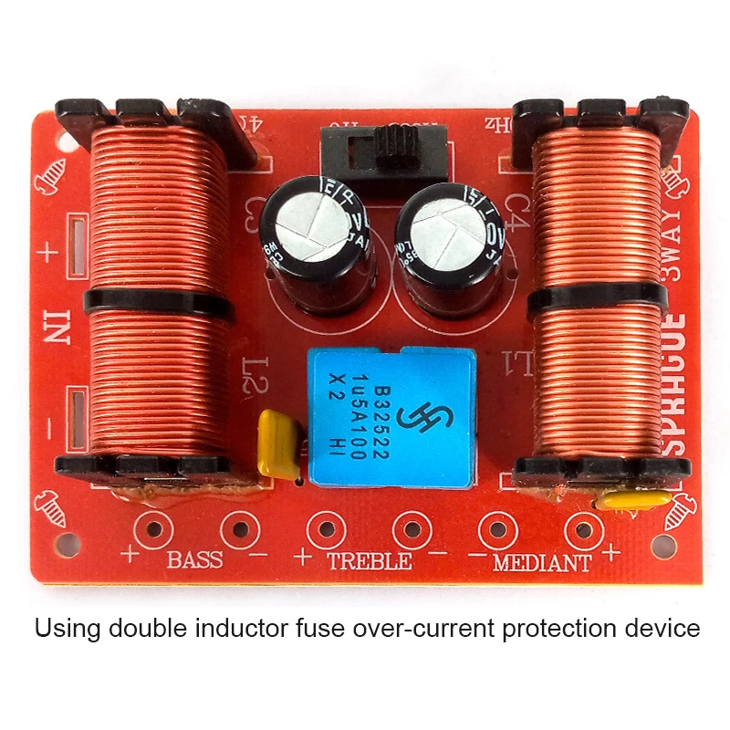 

1pcs 150W 3 Way Audio Speaker Crossover Treble Midrange Bass Independent Crossover HiFi Home Speakers Filter Frequency Divider