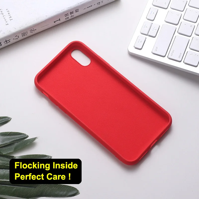 Оригинальный Матовый жидкий силиконовый чехол для iPhone XR X XS Max Apple 7 8 6 s Plus красный