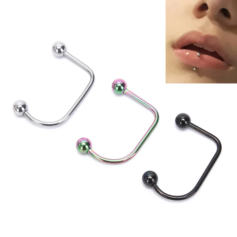 Петля для пирсинга Lippy губная серьга кольцо из нержавеющей стали с шариком 16 г