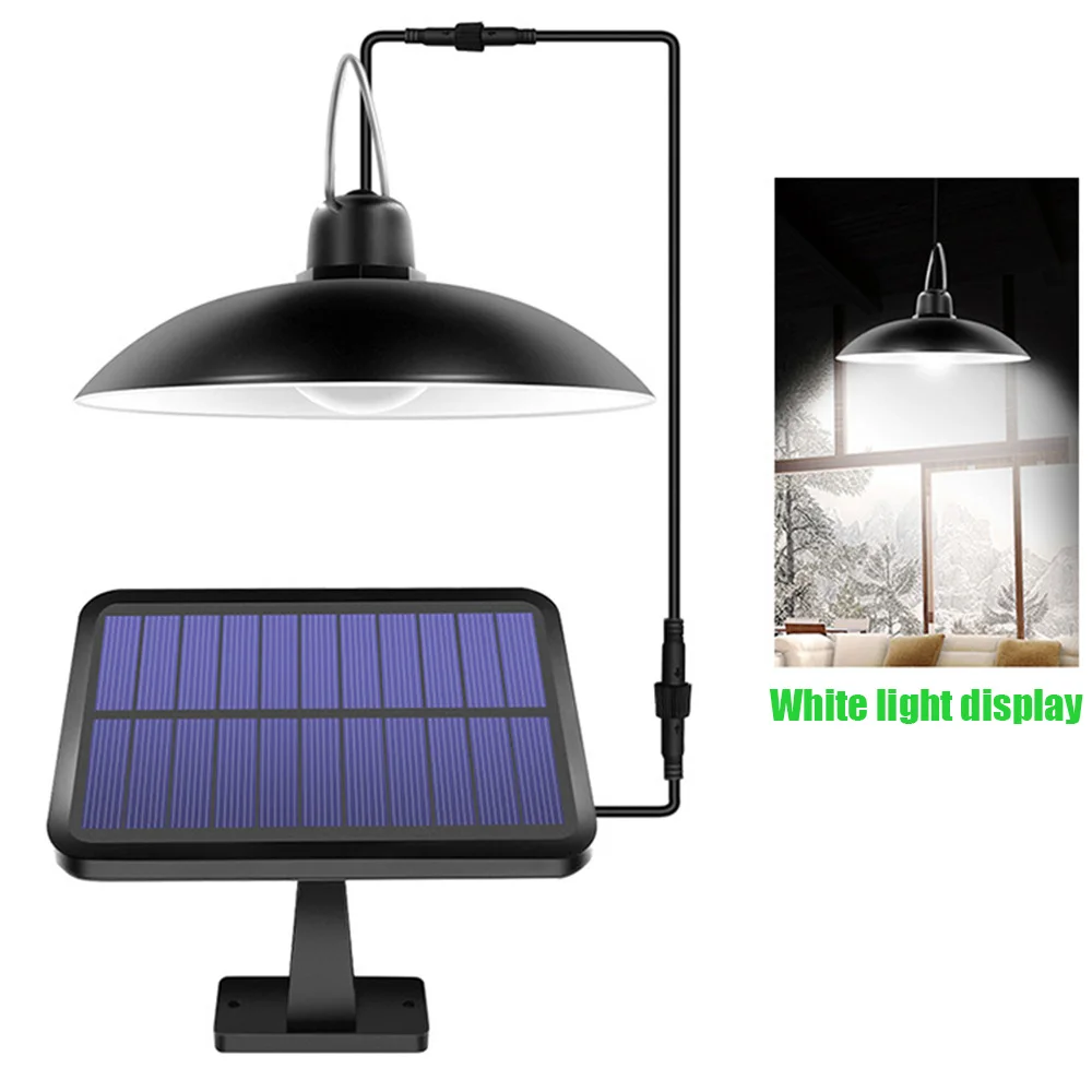 

Solar Pendant Lights Double/Single Head Indoor Outdoor Solar Hanging Lamp with Warm White/White Light for Garden Patio