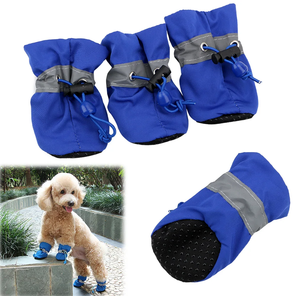 

4pcs soft-soled dog shoes non-slip puppy shoes waterproof pet paw care pet supplies pet accessories soft supplies pet paw care