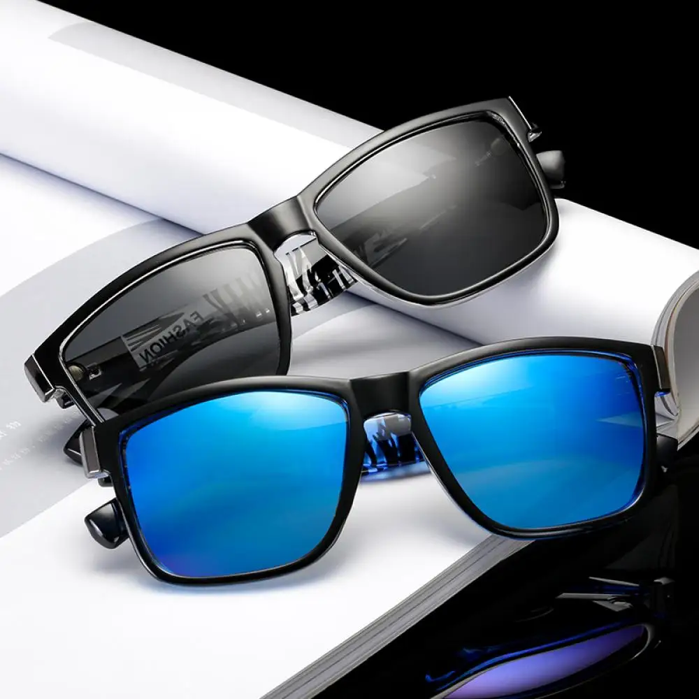 

2021 Brand Design Polarized Sun Glasses Men Women Driving Square Mirrored Sunglasses UV400 Male Gafas De Sol Hombre