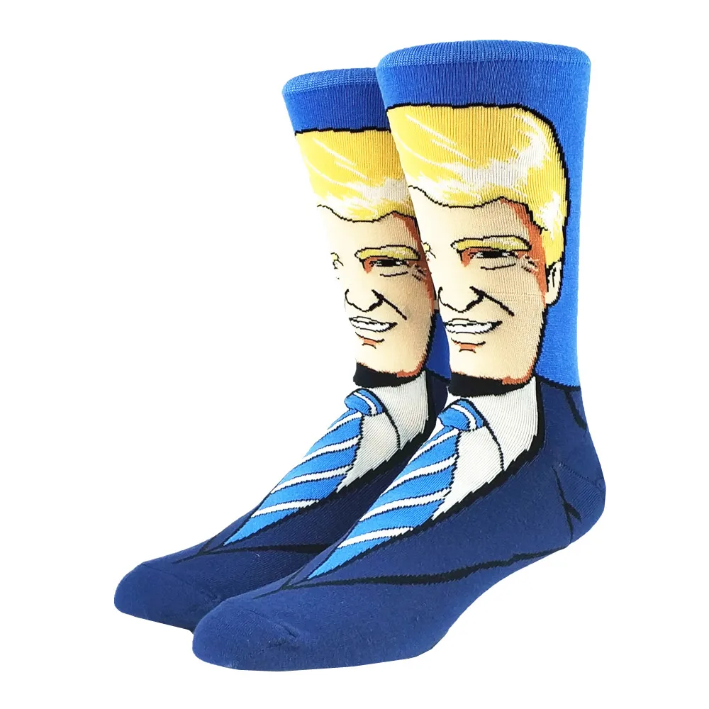 Забавные мужские носки американский президент Дональд Обама Трамп