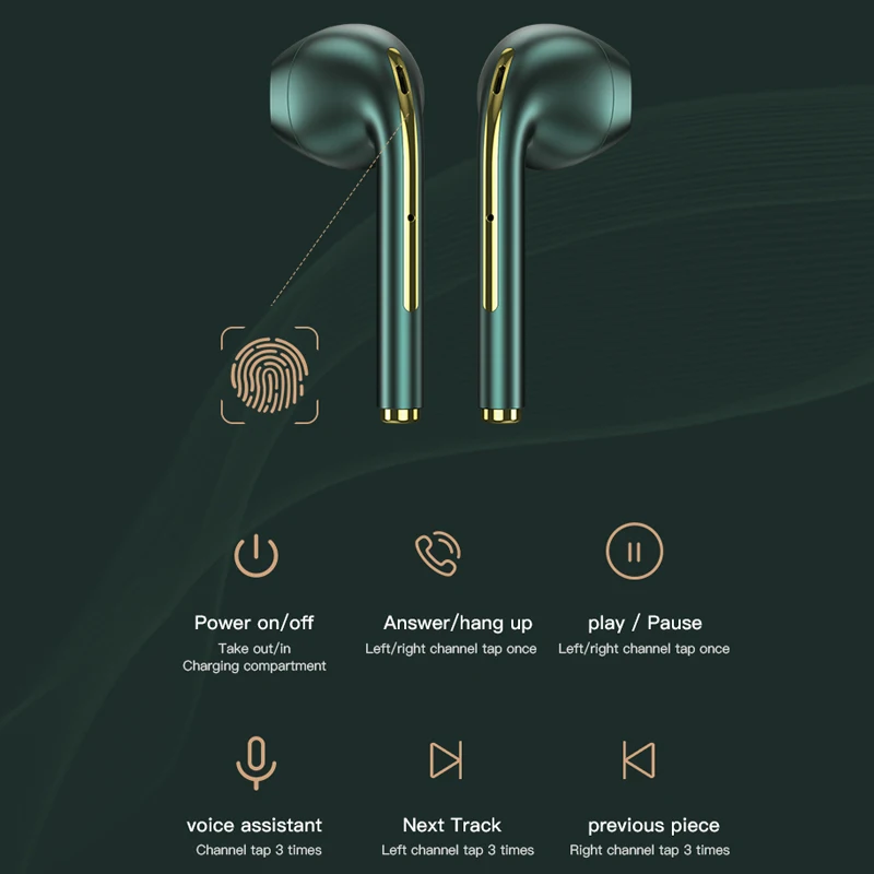 TWS True Wireless Stereo Eeadphones Bluetooth-совместимые наушники-вкладыши Наушники-вкладыши