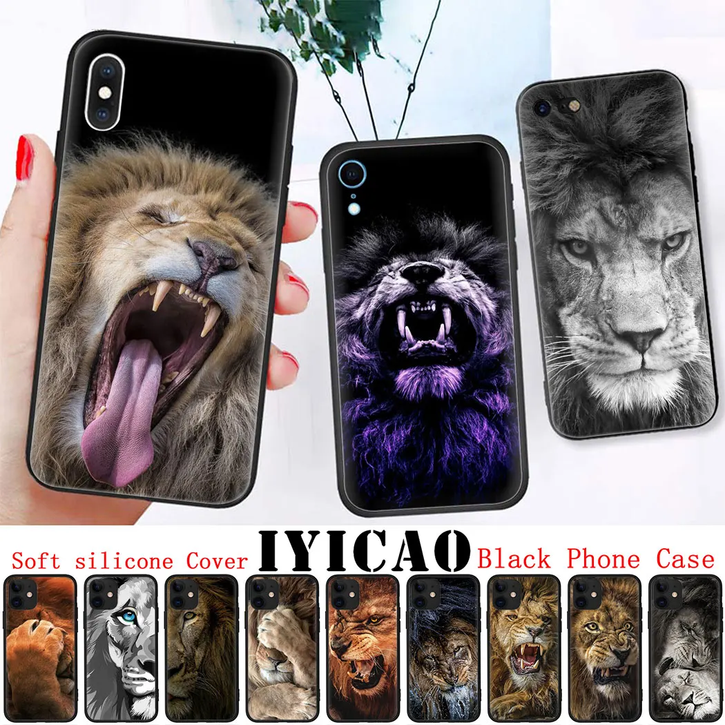 Мягкий силиконовый чехол для iPhone 11 Pro Max XS XR X SE 5 5s 7 8 6 6s Plus черный телефона king tiger lion |