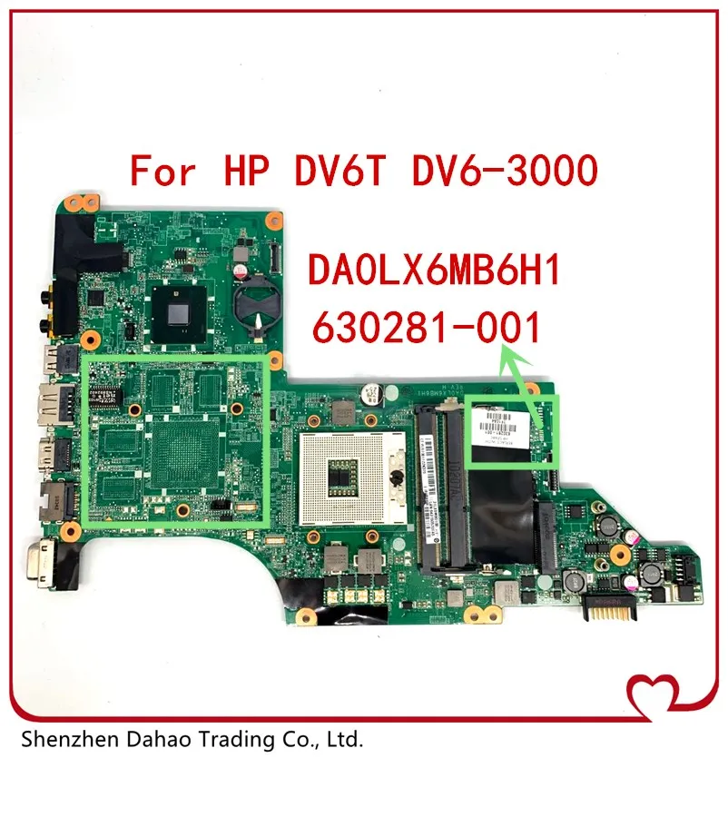 

DA0LX6MB6H1 DA0LX6MB6D0 630281-001 For HP DV6T DV6-3000 Laptop motherboard With HM55 DDR3 100% Fully Tested