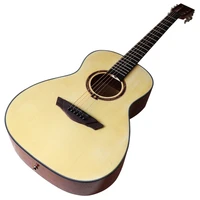oo body acoustic guitar 38 inch high gloss natural color spruce wood top acoustic guitar with free gig bag