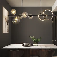 artpad modern european glass bubble dining room pendant lights black long bracket pendant lamps for bar stair kitchen restaurant