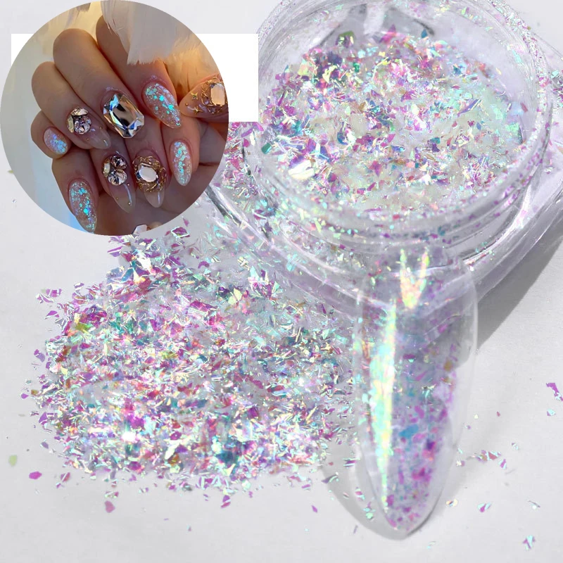 1 шт. маникюрный дизайн ногтей поляризованный бархатный порошок вспышка ледяной