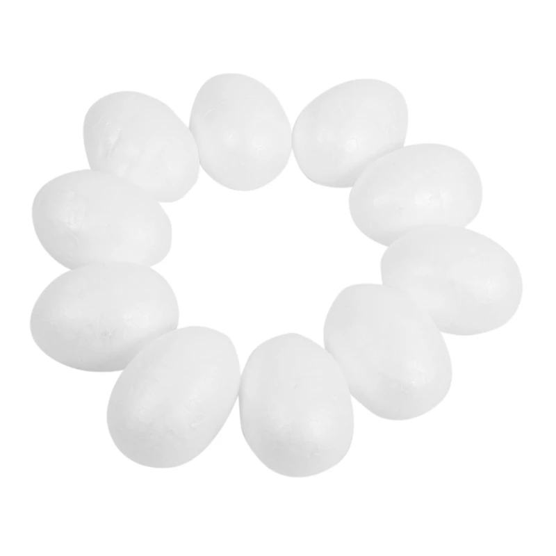 

10 Styrofoam eggs 6 cm white Easter Egg decorative egg for painting or sticking