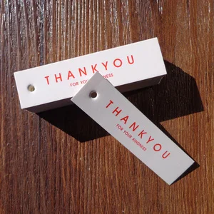 Red Thank you 100 шт Этикетка для упаковки подарка белые бумажные бирки ручной работы DIY бумажные этикетки открытки для свадьбы печенье подарок декоративная подвеска - Цвет: Red Thank you