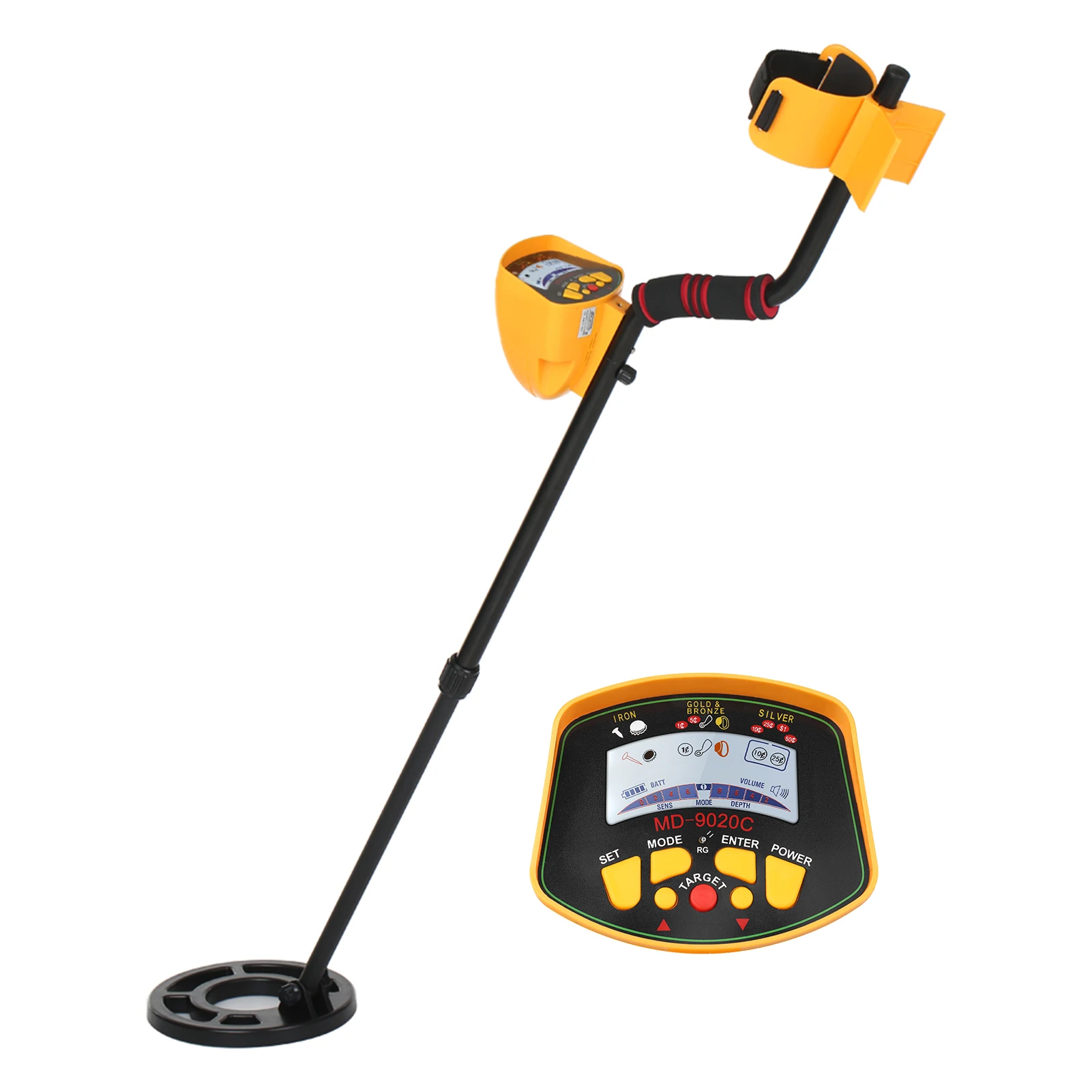 MD-9020 Underground Metal Detector Professional Hnadheld Length Adjustable High Sensitivity LCD Display Treasure Gold | Инструменты