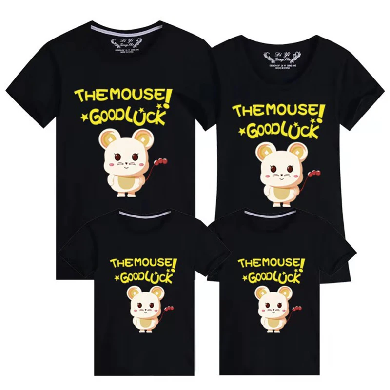 Новогодняя одежда для семьи с мышкой Семейные комплекты Одинаковая летние