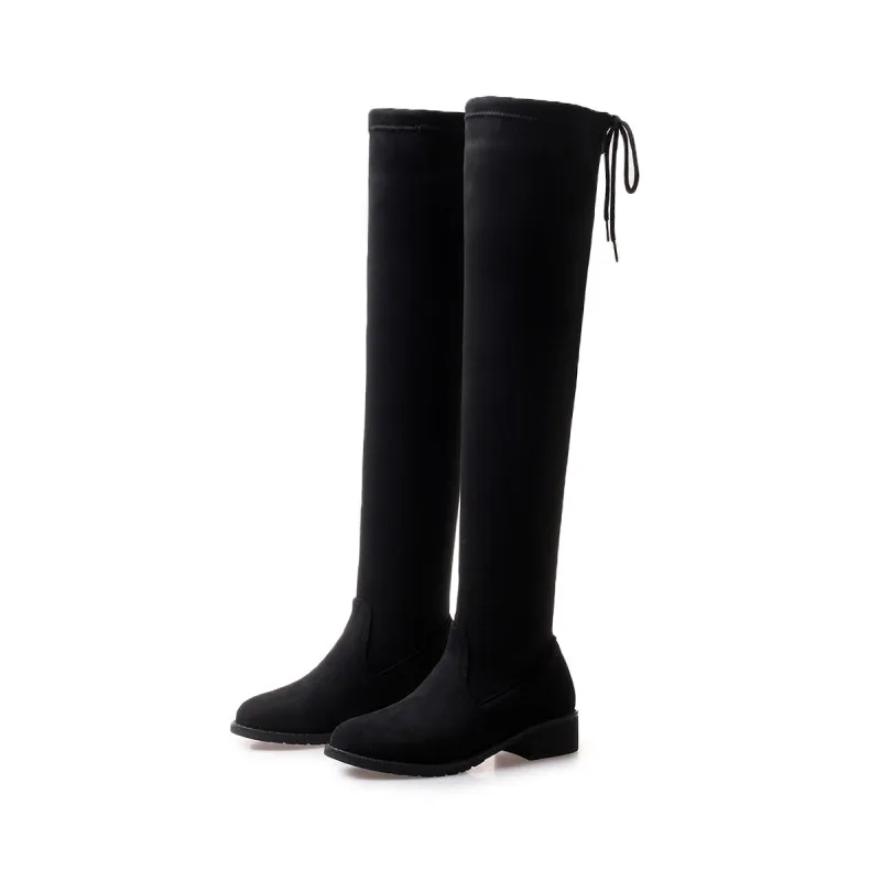 Сапоги выше колена женские ботфорты с ремешком большие размеры 9/10/11/12|Ботфорты| |