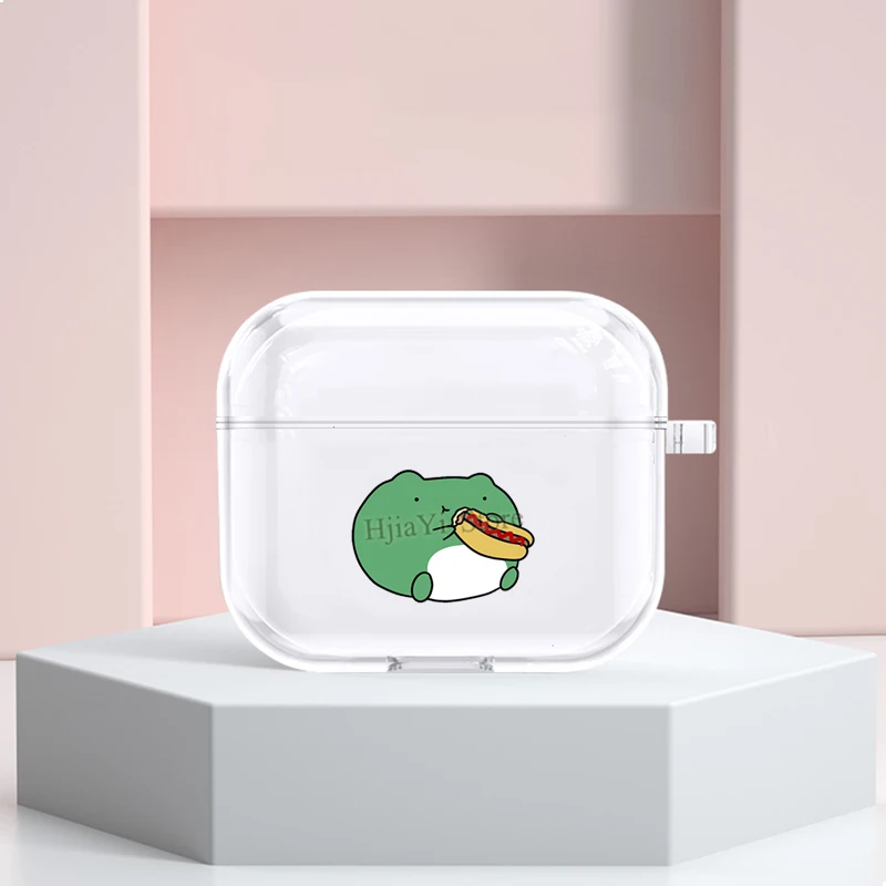 

Чехол с рисунком лягушки еды хот-дога для Apple Airpods 3, мягкий чехол для Airpods Pro Airpods 2, беспроводные наушники Funda