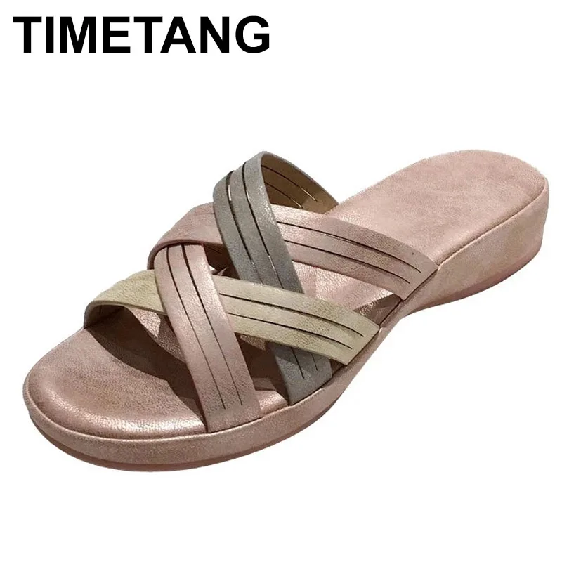 

TIMETANGWomen; Новые летние сандалии; Обувь для женщин; На нескользящей подошве; Женская обувь на плоской подошве шлёпанцы для женщин размера плюс ...