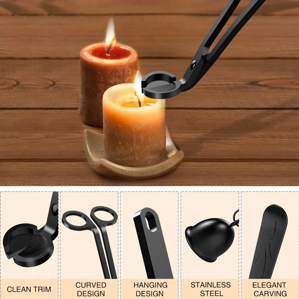 

3 Pcs Set Stainless Steel Candle Repair Tool Candle Wick Trimmer, Candle Wick Dipper, Candle Snuffer 4 Colors Candle Repair Tool