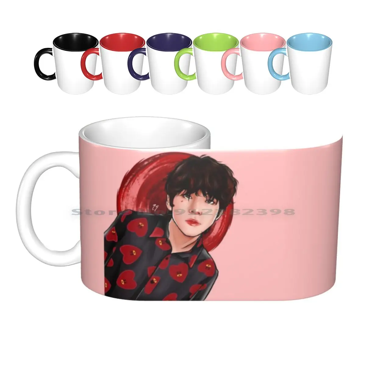 

Керамические кружки Kim Taehyung, кофейные чашки, Кружка для молока и чая Kimtaehyung Taehyung V, креативные трендовые винтажные подарочные чашки для бутыл...
