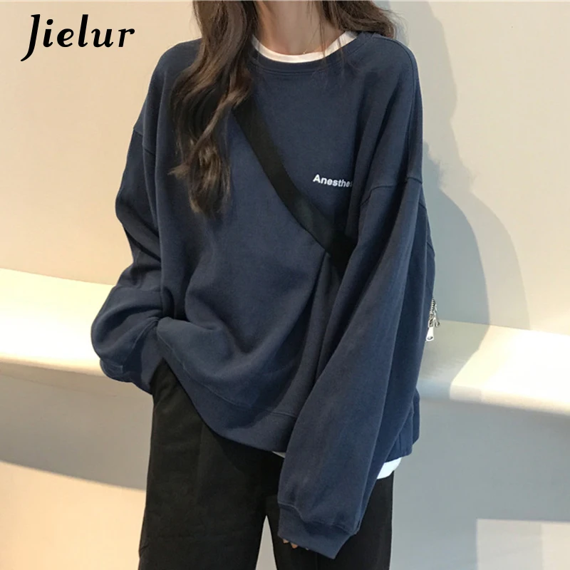 Jielur 2021 Новый Kpop и капюшоном с литерным проектом модные корейские тонкие шикарные