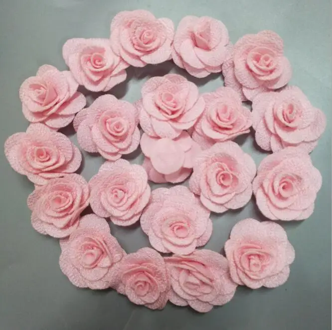 

DIY 20Pcs/Bag DIA 4Cm Pink Cloth flowers corn grain three-dimensional Artificial rose flowers Wedding Decoration Accessoires