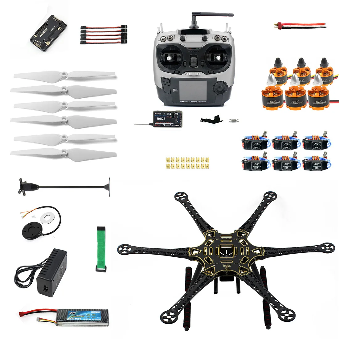 

F08618-N Assembled HMF S550 F550 Upgrade RTF Kit with Landing Gear & APM 2.8 Flight Controller GPS Compass No Gimbal