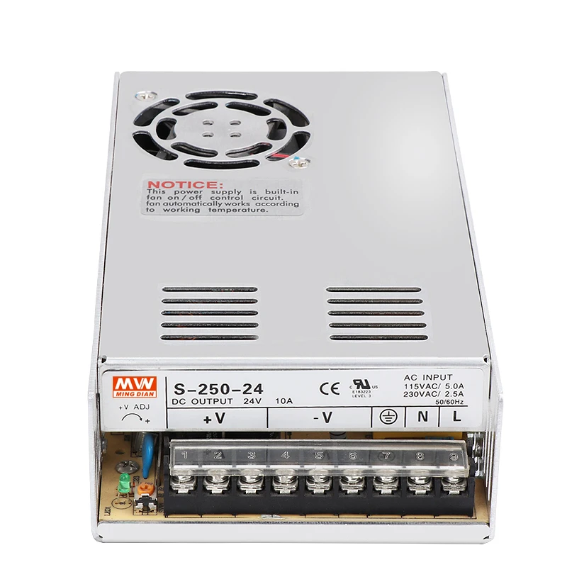 MW DC5V 12V 15V 18V 24V 36V 48V 60V 250w Regulated Switching Power Supply AC 220V/110V to 250W
